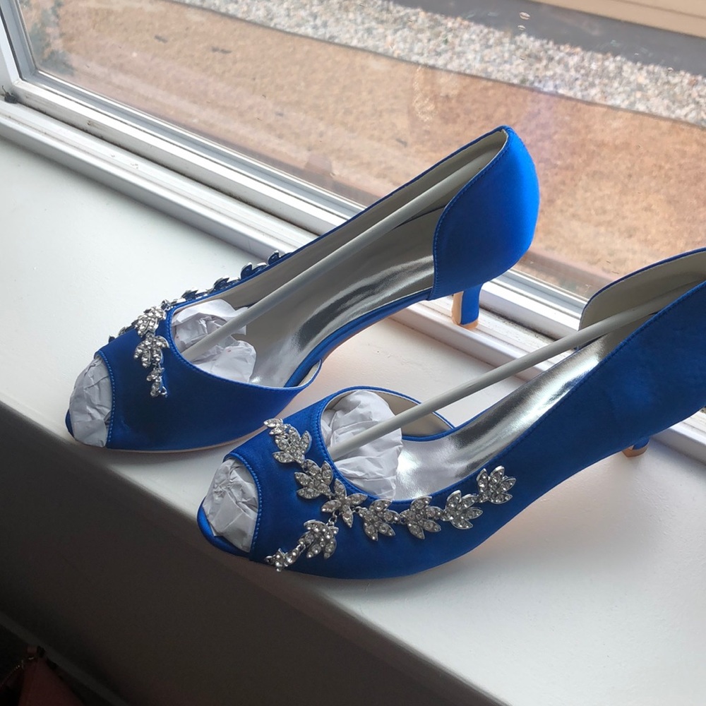 Women's Wedding Shoes Plus Size Kitten Heel Peep Toe